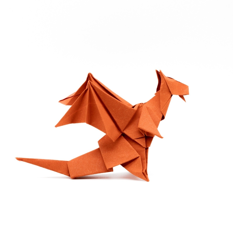 Origami Dinosaurier, handgemacht aus Papier