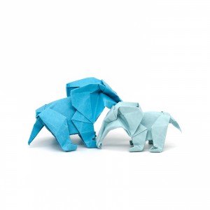 Origami Elefant Familie, handgemacht, Geschenk