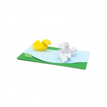 Origami Entchen und Schwan, handgemacht aus Papier
