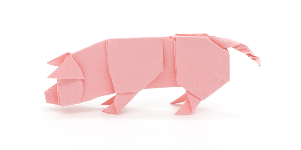 Origami Schwein, handgemacht, Schön und Lustig OrigamiTraum